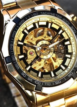 Чоловічі годинники forsining 8042 gold-black