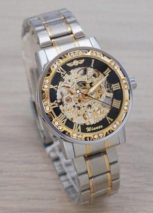 Winner 8012 diamonds automatic silver-black-gold