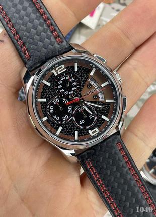 Кварцовий аналоговий годинник skmei 9106rd silver-black-red2 фото