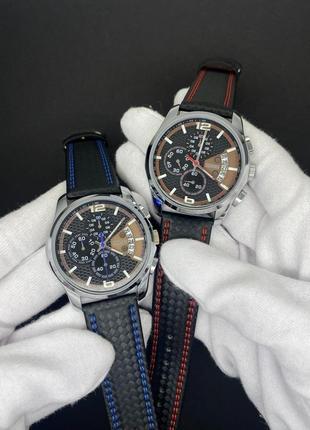 Кварцовий аналоговий годинник skmei 9106rd silver-black-red4 фото