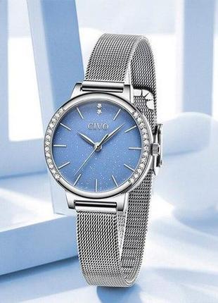 Жіночі годинники chronte 8115c silver-blue