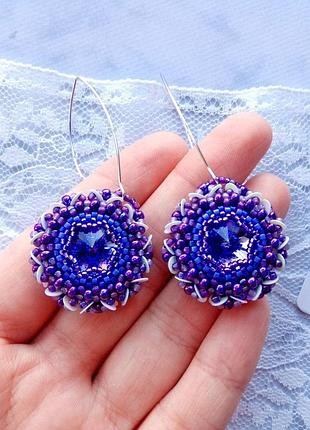 Серьги фиолетовые лиловые лавандовые бубочки
