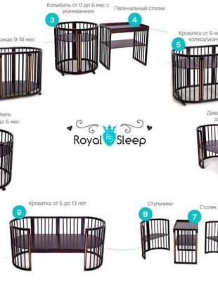 New овальная кроватка 9в1 royal sleep limited слоновая кость5 фото