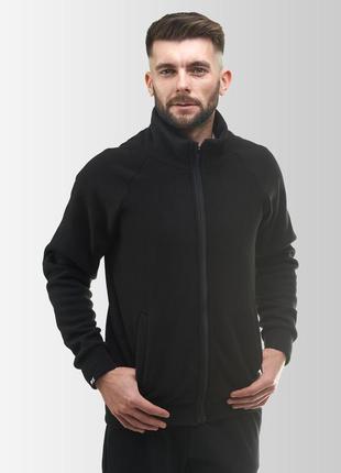 Флісова кофта чоловіча synevyr 260 чорна | фліска