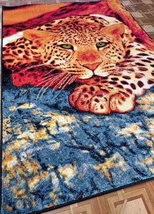 Килим середній ворс леопард 0.80х1.502 фото