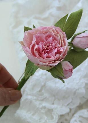 Бутоньерка для жениха. бутоньерка для свидетеля с розовыми пионами.4 фото