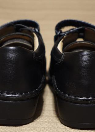 Мягкие закрытые черные кожаные туфли культового бренда finn comfort германия 35 р.8 фото