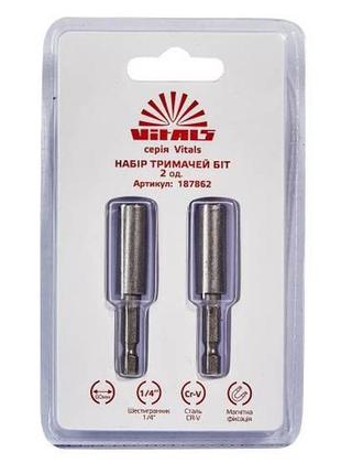 Тримач для біт магнітний 1/4"х60 мм, 2 од. vitals