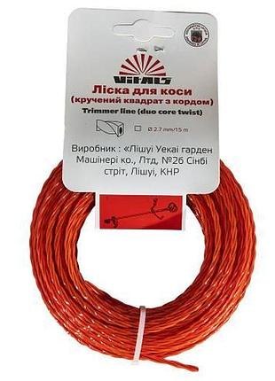 Волосінь для тримерів vitals (кручений квадрат із кордом) 2,7 ...
