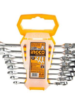 Набір ключів гайкових комбінованих храпових гнучких 8–19 мм 8 ...