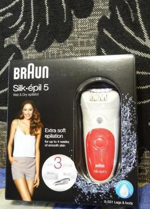 Епілятор braun silk-epil 5 se 5531 + 3 насадки