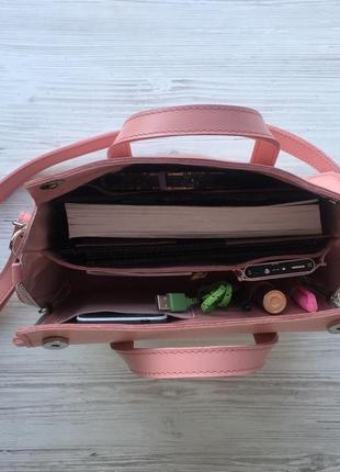 Жіноча шкіряна сумка - органайзер spich рожева4 фото
