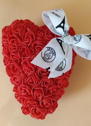 Серце із троянд , серце 3d на подарунок , серце з фоамирана4 фото