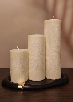 Білі свічки з пальмового воску 10,15,20 см