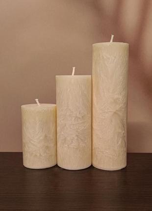 Білі свічки з пальмового воску 10,15,20 см3 фото