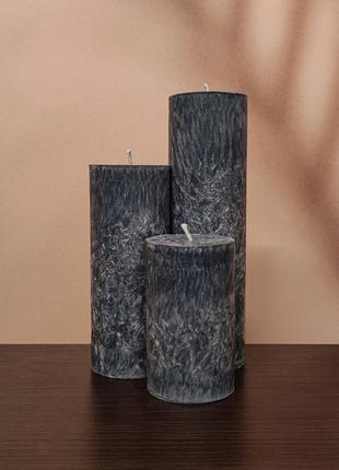 Сірі свічки з пальмового воску 10,15,20 см2 фото