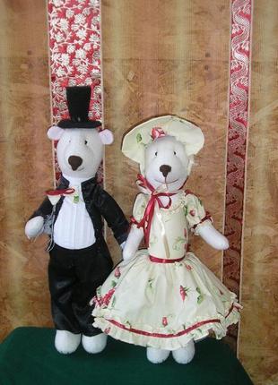 Пара білих ведмедів, інтер'єрні ляльки2 фото