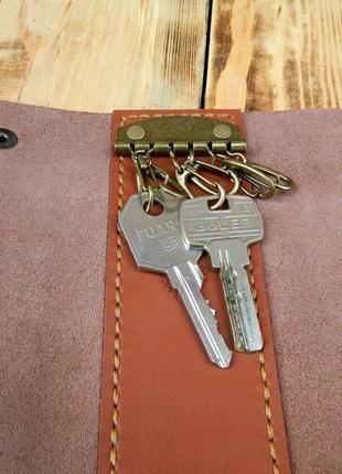 Кожаный кейс для ключей, большая кожаная ключница2 фото