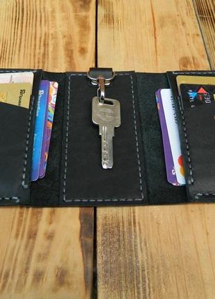 Кожаный картхолдер для ключа, кошелек под карточки