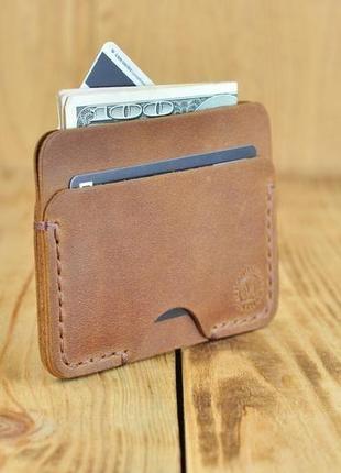 Маленький кожаный кошелек для кредиток и денег