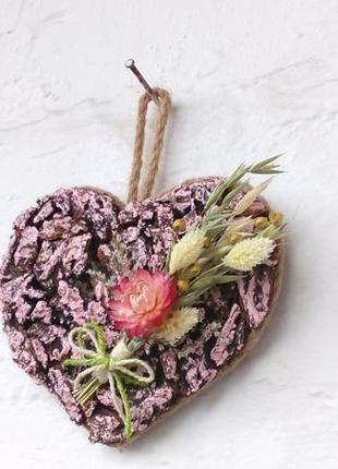 Сердце из коры. эко-декор. валентинка4 фото