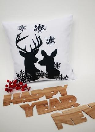 Подарок на день святого николая киев, новогодняя подушка с оленем, подарок на новый год ребенку2 фото