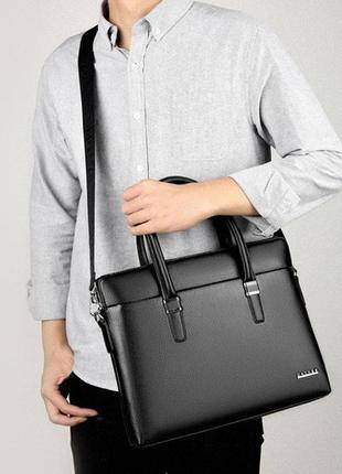 Чоловіча сумка портфель для документів формат а4, діловий портфель керівника, сумка для ноутбука еко шкіра2 фото