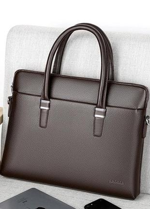 Мужская сумка портфель для документов формат а4, деловой портфель руководителя, сумка для ноутбука эко кожа5 фото