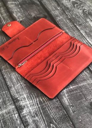 Гаманець, довгий гаманець, купюрник з натуральної шкіри2 фото