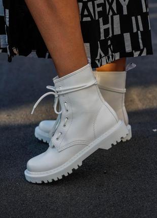 🌼🍁🌼dr.martens full white🌼🍁🌼черевики доктор мартінс білі жіночі мартінси весна - осінь