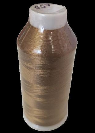Нить вышивальная 100% ре 120/2 цв s-857 бежевый песочный (боб 5000ярдов) nitex, боб (велл-377)1 фото