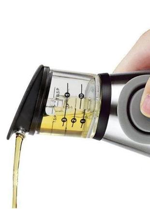Скляна пляшка з дозатором для олії і оцту press measure oil di...3 фото