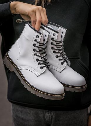 Ботинки женские весна-осень доктор мартинс, dr martens 1460 white