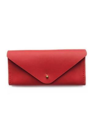 Кожаный кошелек simple красного цвета