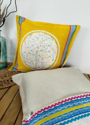 Декоративна подушка, вишита подушка, килимова вишивка, вишита наволочка, інтер'єрна подушка ,подушка3 фото