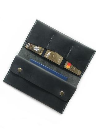 Кожаное портмоне minimal серого цвета