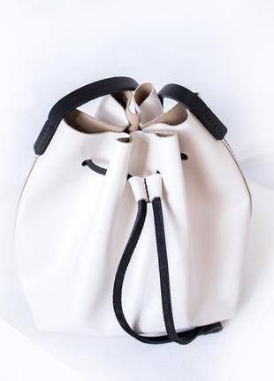 Жіноча шкіряна сумка bucket bag (з косметичкою)1 фото
