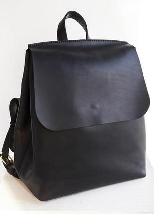 Женский кожаный рюкзак she det backpack черного цвета