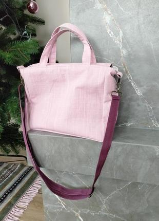 Сумка крос боді, сумка месенджер, валяна сумка , стильна сумка , рожева сумка, подарунок коханій4 фото