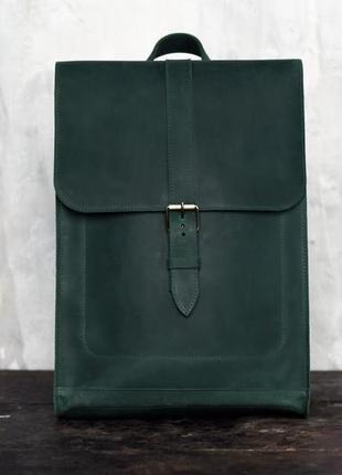 Кожаный рюкзак minimal det backpack зеленого цвета