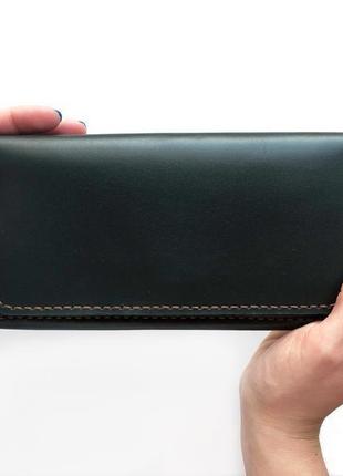 Шкіряний гаманець в5 (зелений)