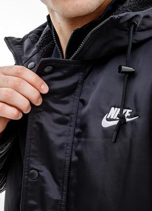 Мужская куртка nike club stadium parka черный l (7dfb7320-010 l)3 фото