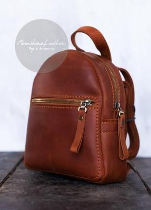 Мини рюкзак baby backpack рыжего цвета3 фото