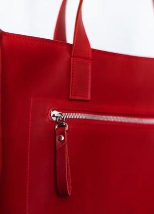 Женская офисная сумка hola из натуральной кожи красного цвета5 фото