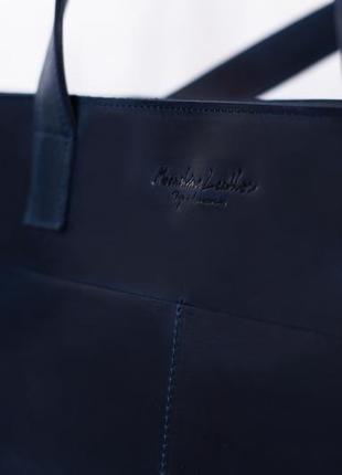 Женская кожаная сумка holla на плечо синего цвета3 фото