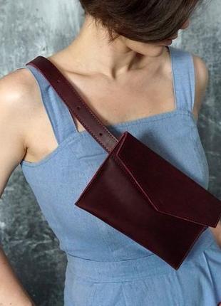 Женская сумка конверт / кожаная поясная сумка / сумка через плечо / женский клатч8 фото