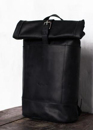 Большой кожаный рюкзак roll top из натуральной кожи