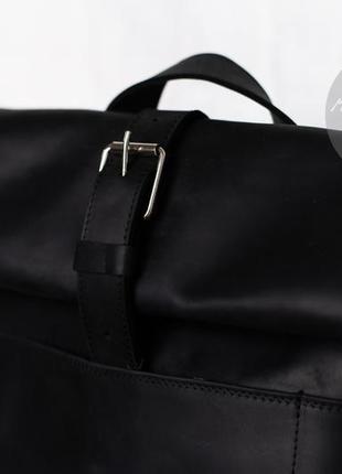 Большой кожаный рюкзак roll top из натуральной кожи