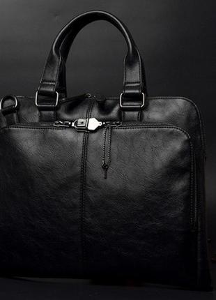 Качественная мужская сумка для ноутбука эко кожа, мужской портфель под ноутбук, планшет, лаптоп, макбук