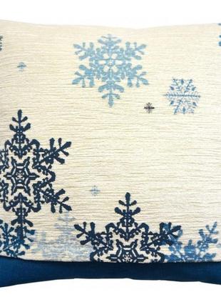 Подушка гобеленова art de lys велика синя сніжинка 50x502 фото